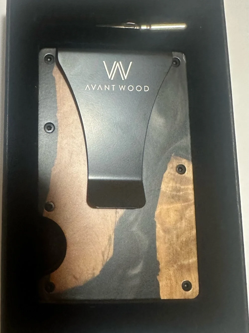 Avantwood Wood & Black Resin Minimalist Wallet